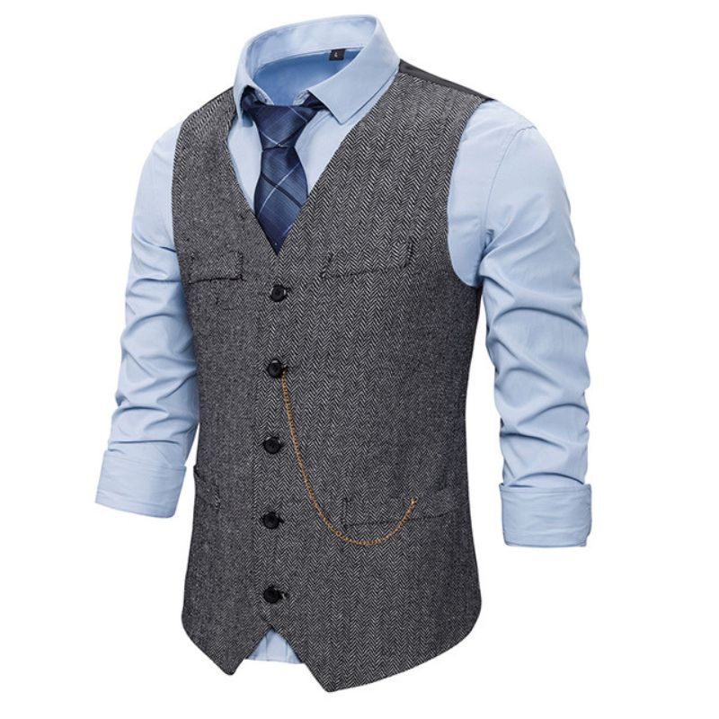 Gilet de costume homme avec chaîne