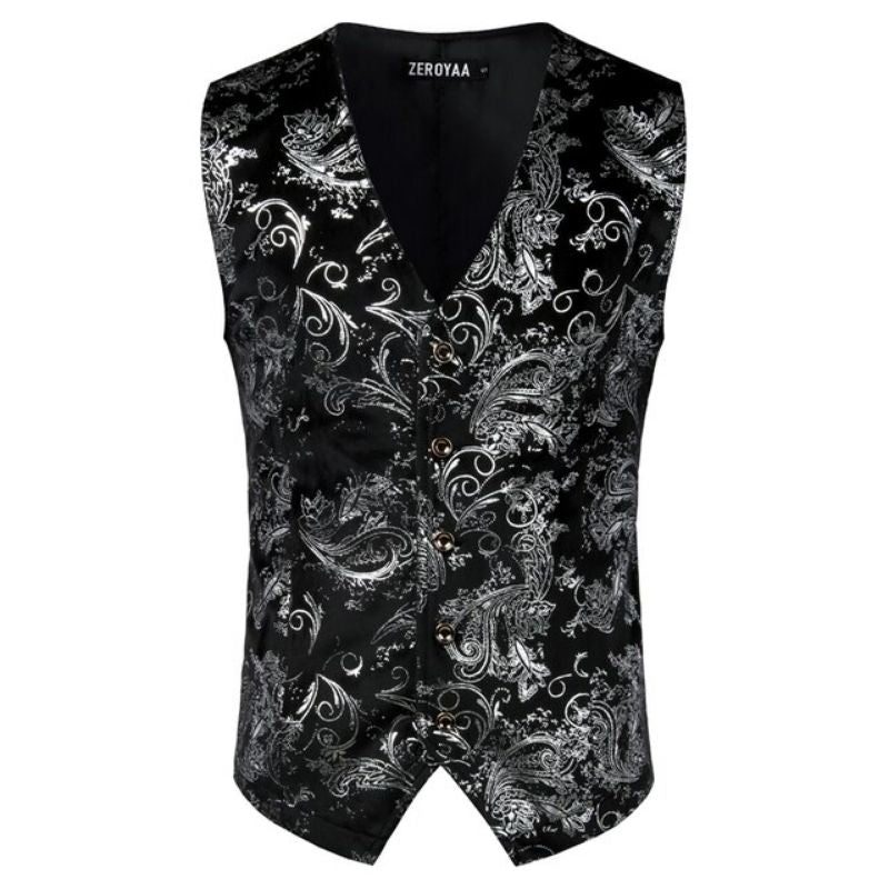 Gilet de costume imprimé pour homme