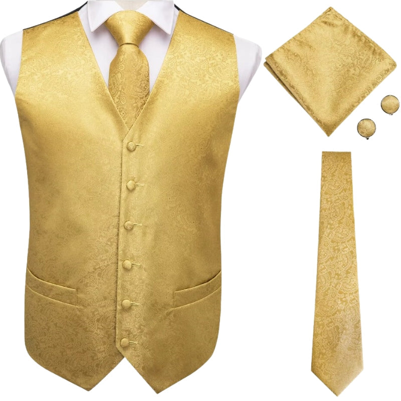 Gilet de costume jaune pour homme
