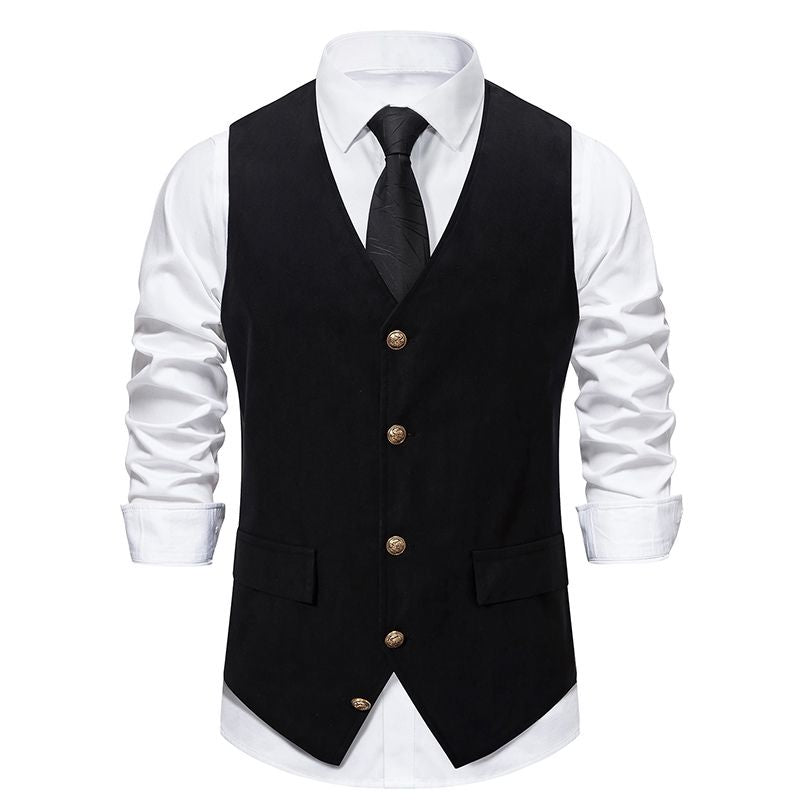 Gilet de costume rétro noir