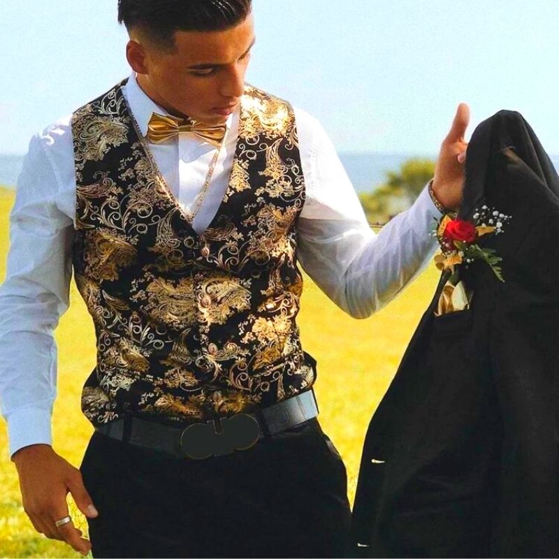 Gilet imprimé de costume homme