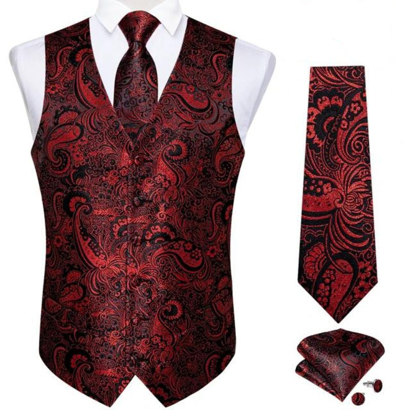 Gilet masculin rouge pour cérémonie de mariage