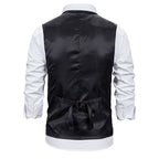 Gilet pour homme style costume avec chaîne