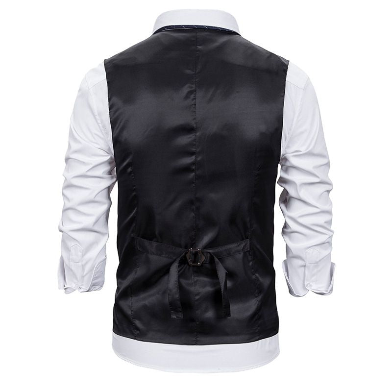 Gilet pour homme style costume avec chaîne