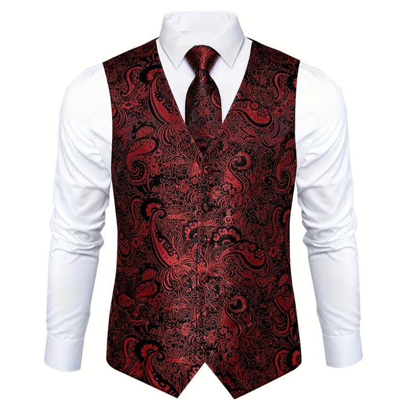 Gilet pour mariage rouge destiné aux hommes