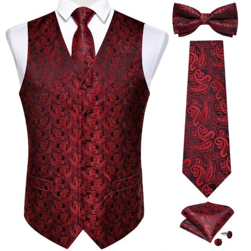 Gilet rouge de mariage pour homme