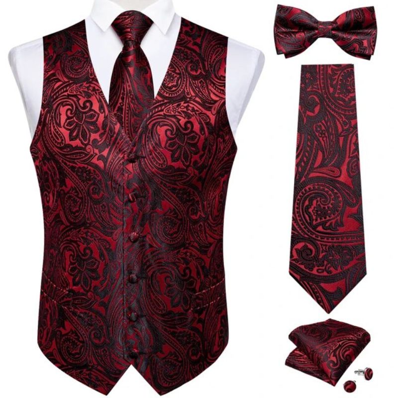 Gilet rouge pour homme destiné au mariage