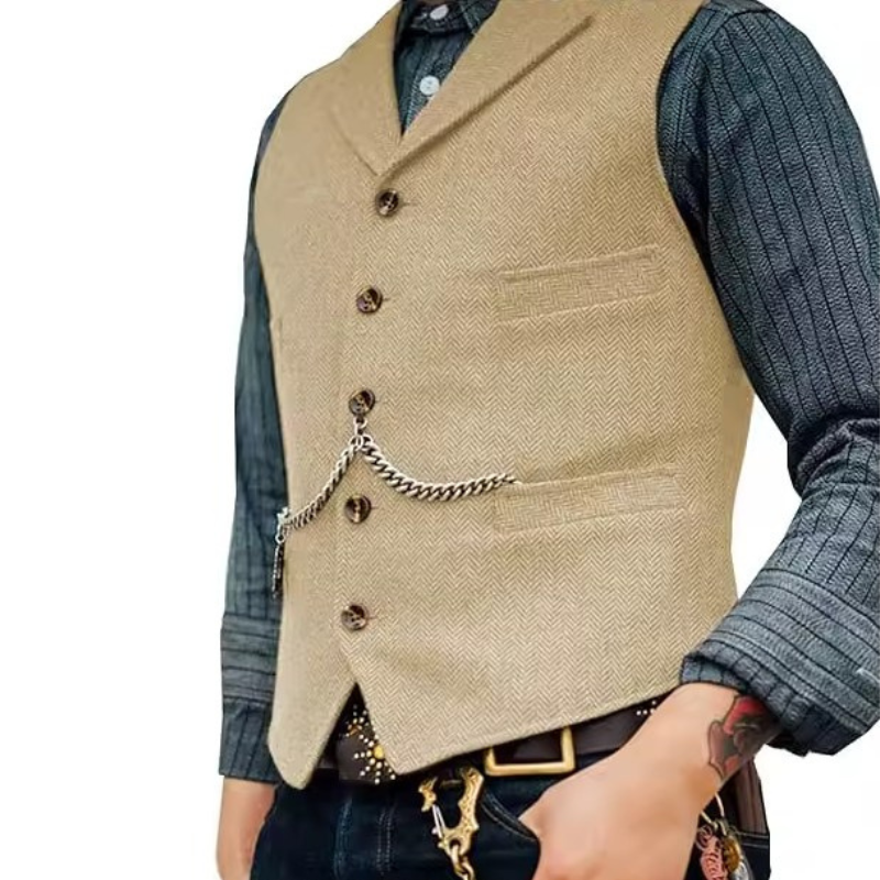 Gilet sans manches masculin au style steampunk