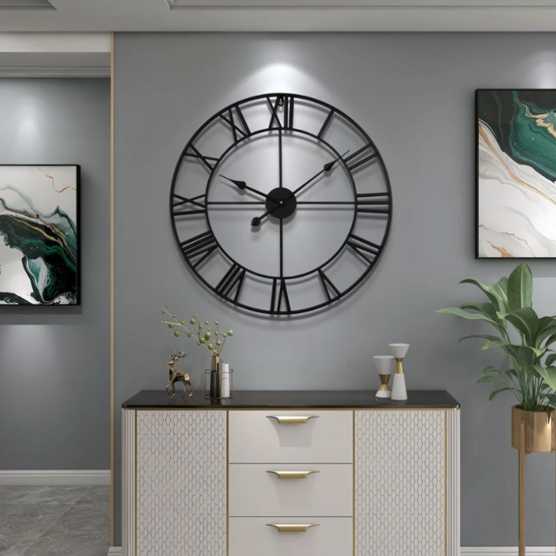 Grande horloge de style steampunk vintage
