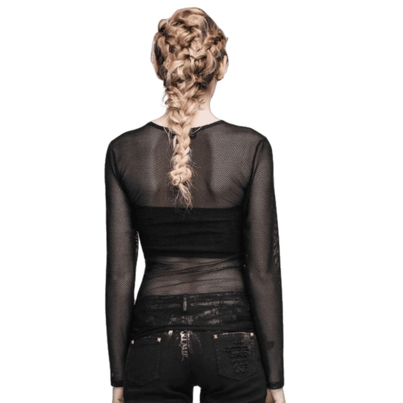 Haut femme transparent en maille