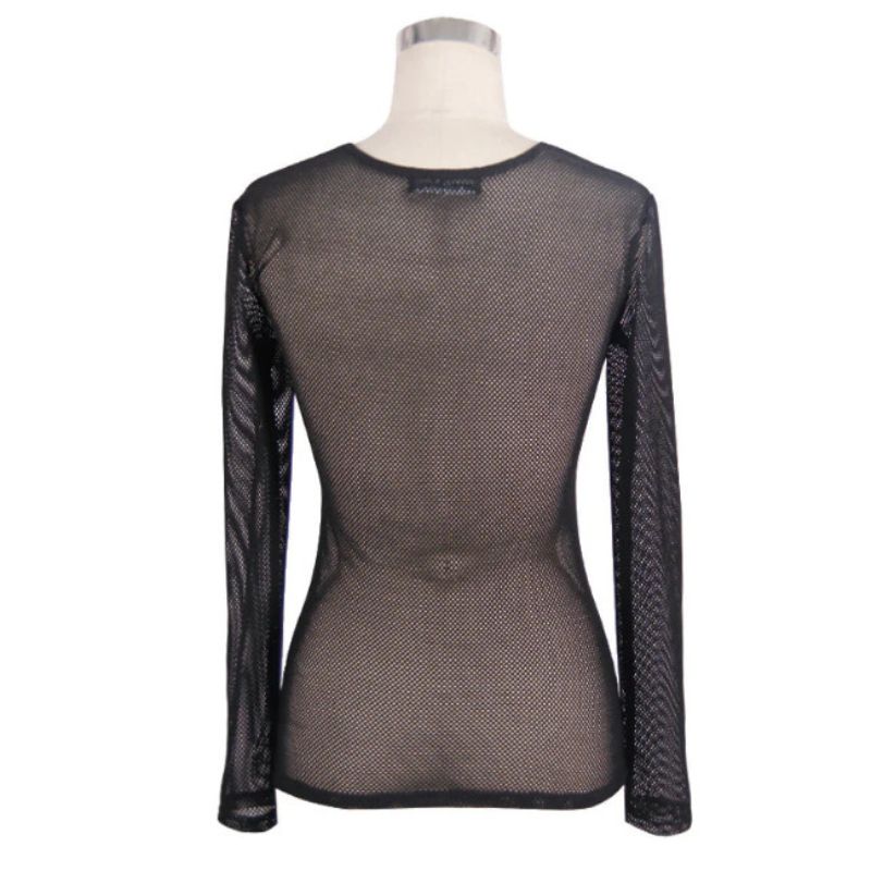 Haut transparent femme en tissu maille