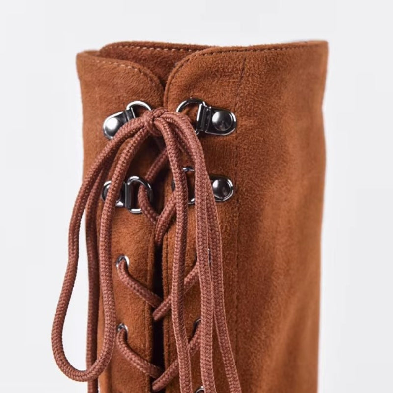 Hautes bottes à lacets féminines