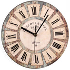 Horloge en bois de style vintage pour mur