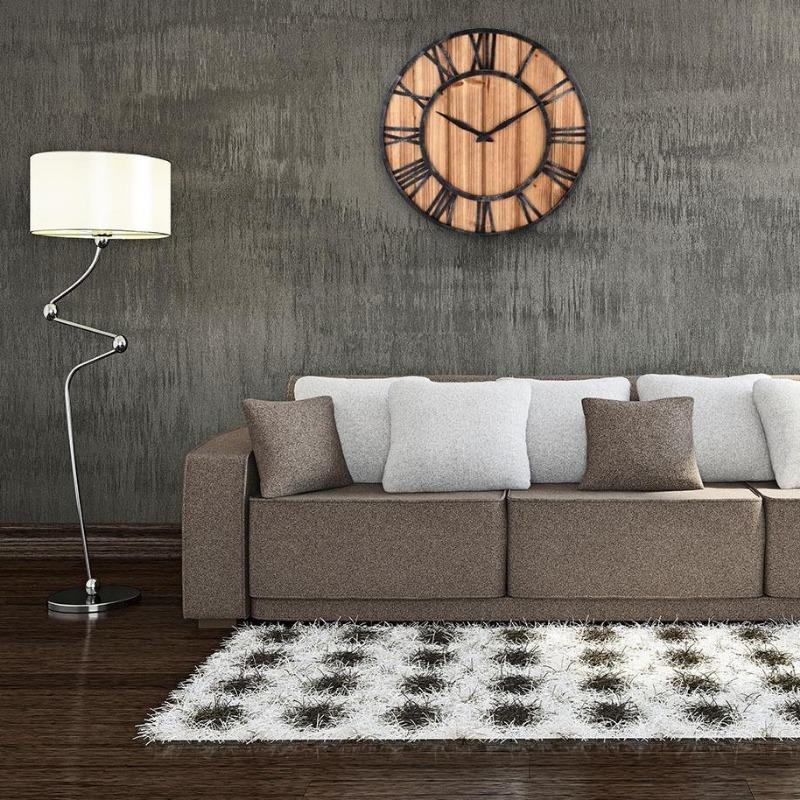 Horloge industrielle bois et métal de style steampunk