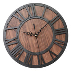 Horloge industrielle steampunk fabriquée en bois