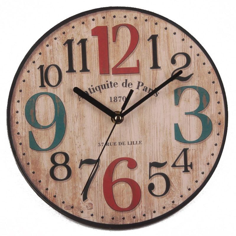 Horloge murale rétro en bois