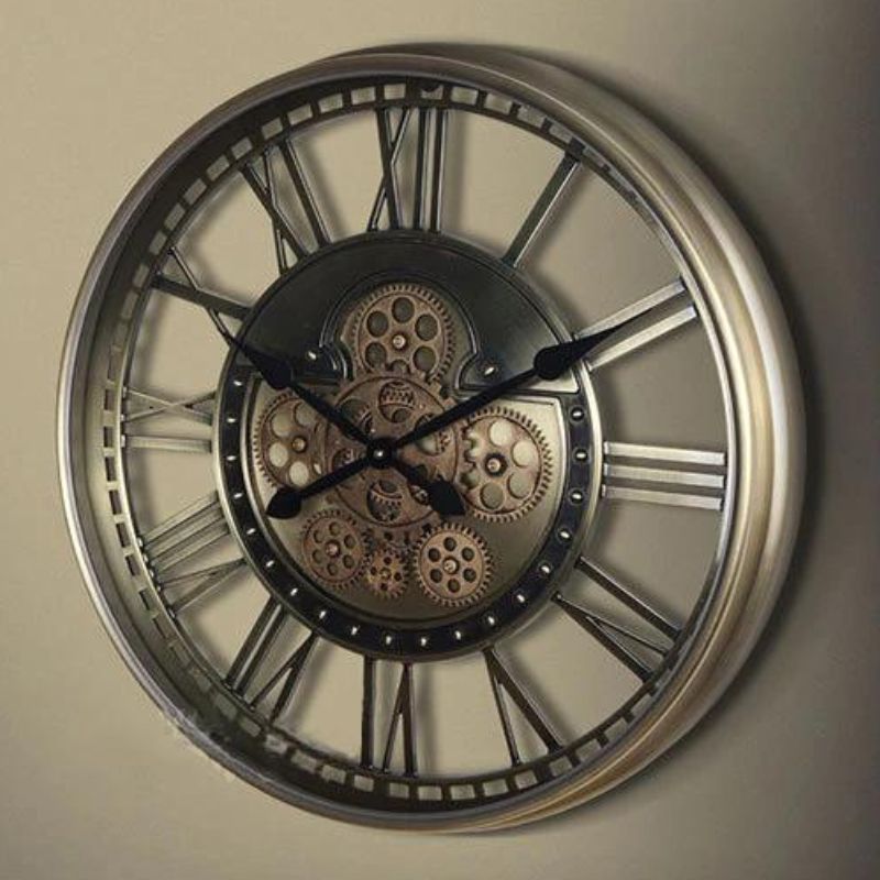 Horloge rétro steampunk au mécanisme apparent