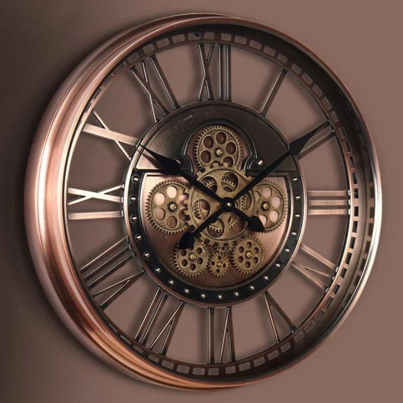 Horloge steampunk ancienne avec mécanisme visible