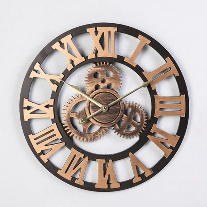 Horloge steampunk ornée de rouages