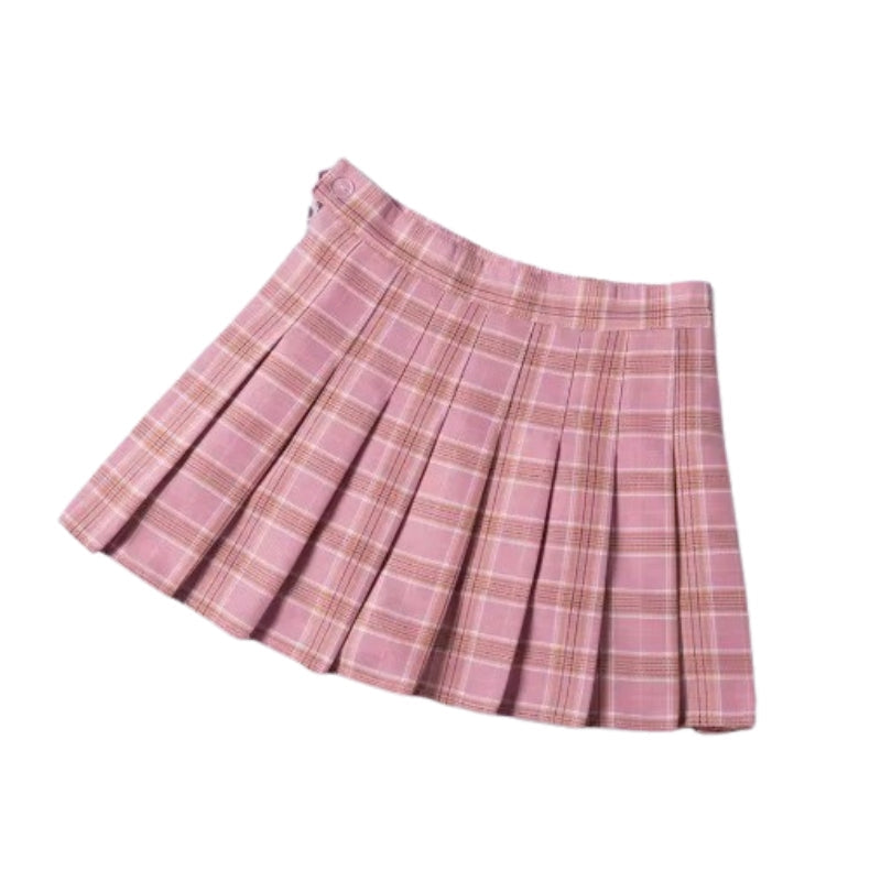 Jupe courte à plis haute à la taille