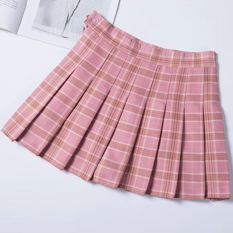 Jupe courte plissée taille haute