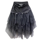 Jupe en jean et tulle