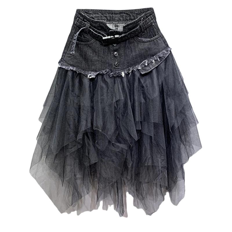 Jupe en jean et tulle