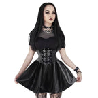 Jupe en simili PU à taille haute