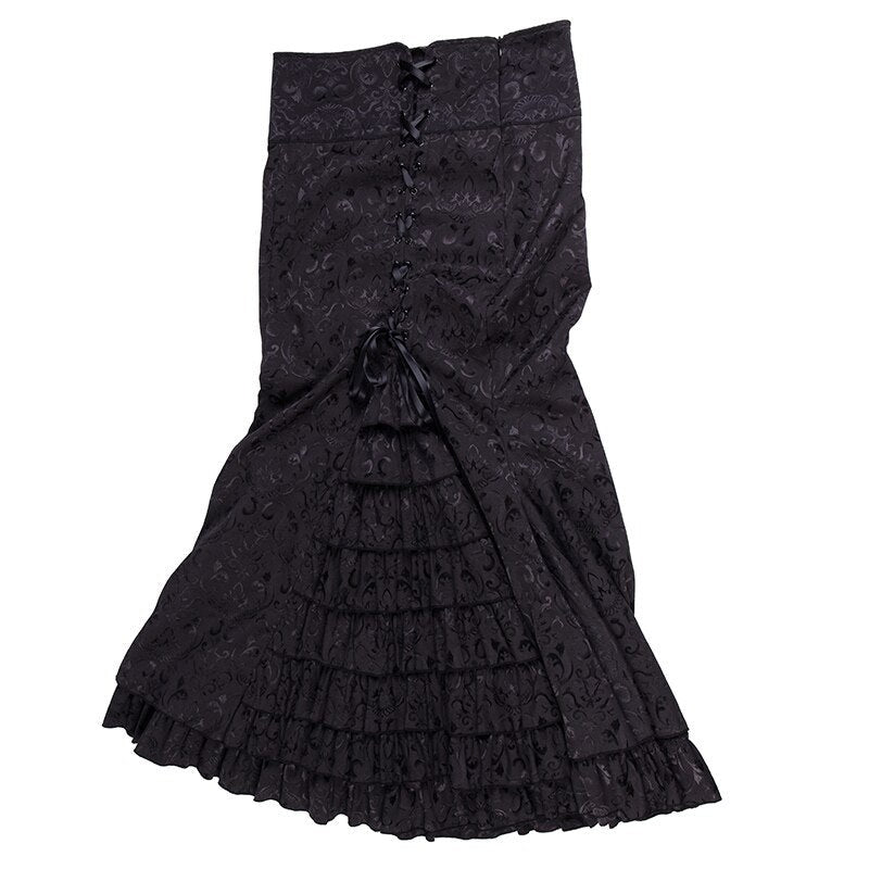 Jupe longue de style gothique noire