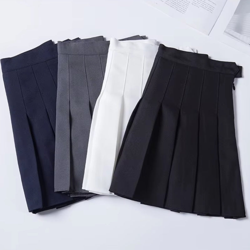Jupe plissée courte à taille haute