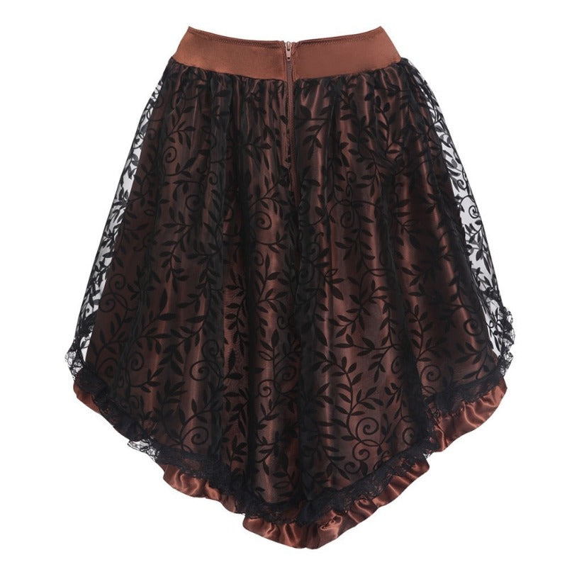 Jupe steampunk courte marron
