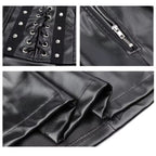 Jupe taille haute effet cuir PU
