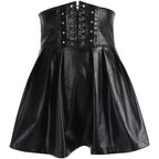Jupe taille haute en simili PU