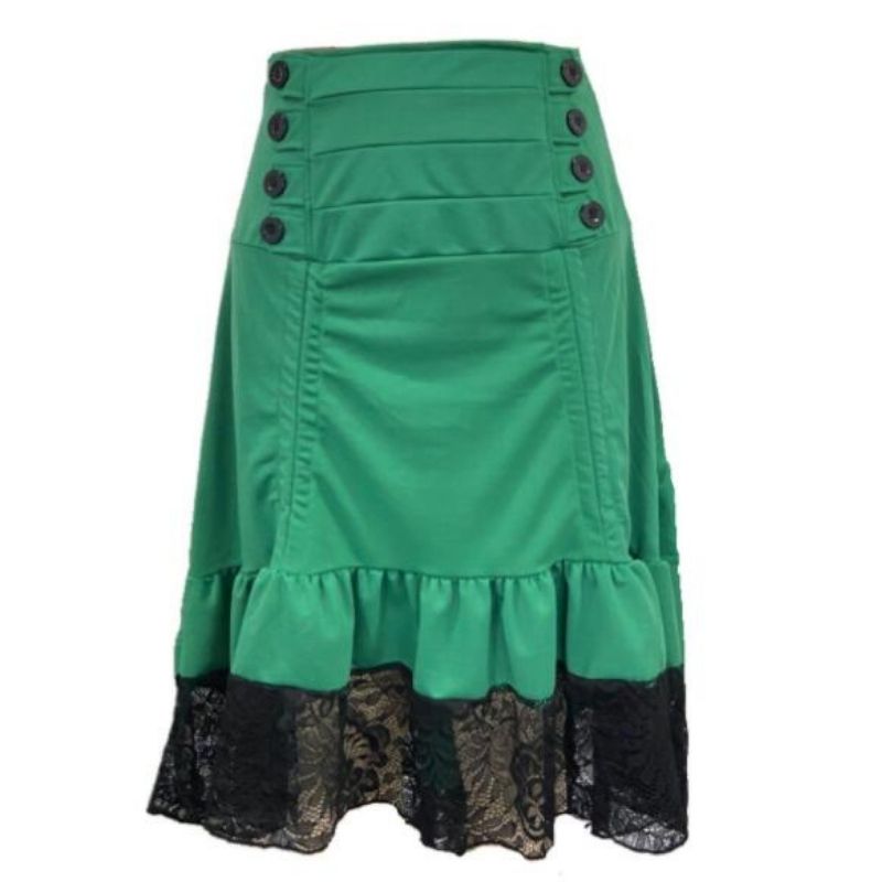 Jupe verte style steampunk