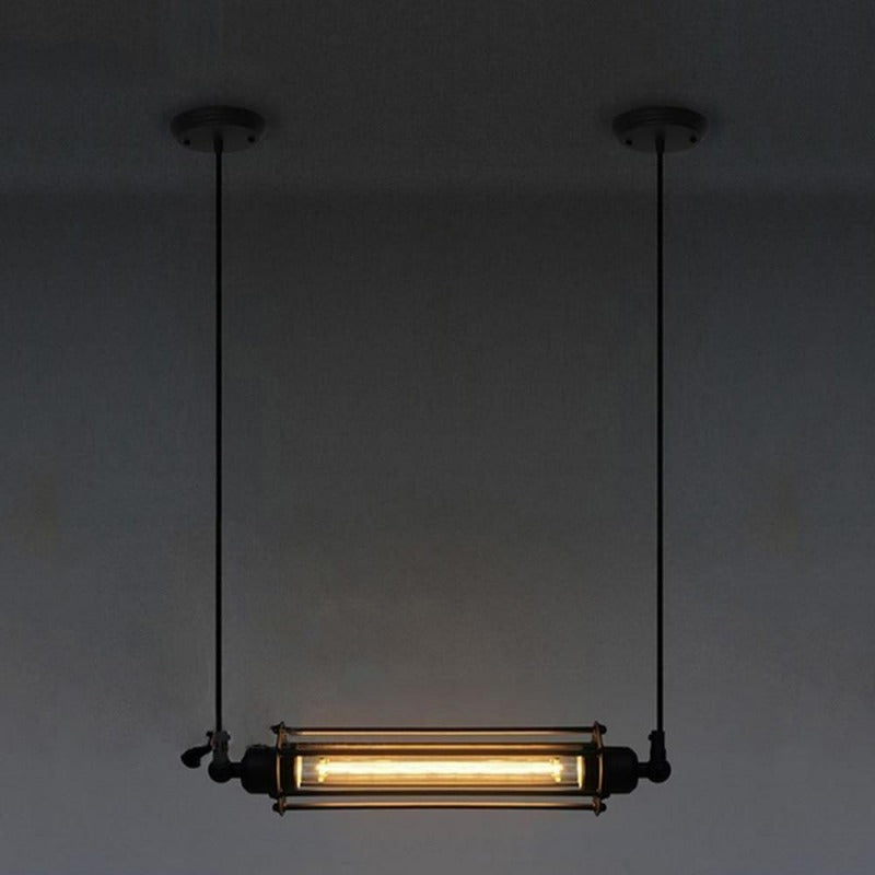 Lampe industrielle en tube style steampunk