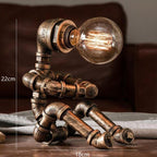 Lampe steampunk de type robot