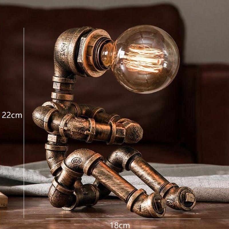 Lampe steampunk de type robot