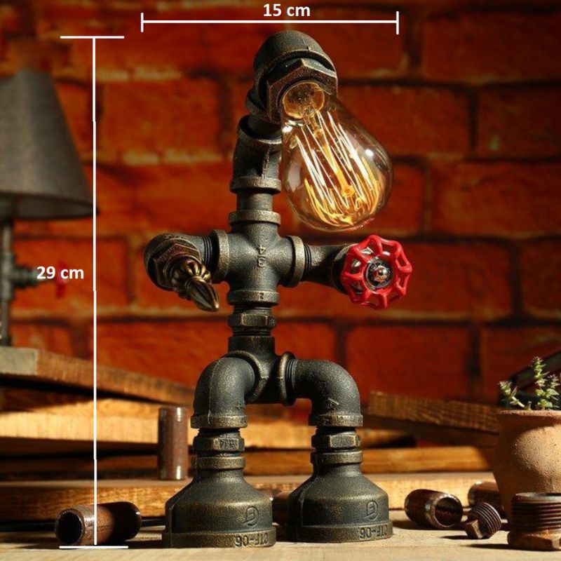 Lampe steampunk esprit robot