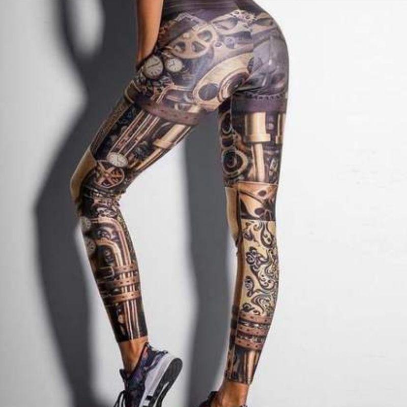 Legging à engrenage style steampunk