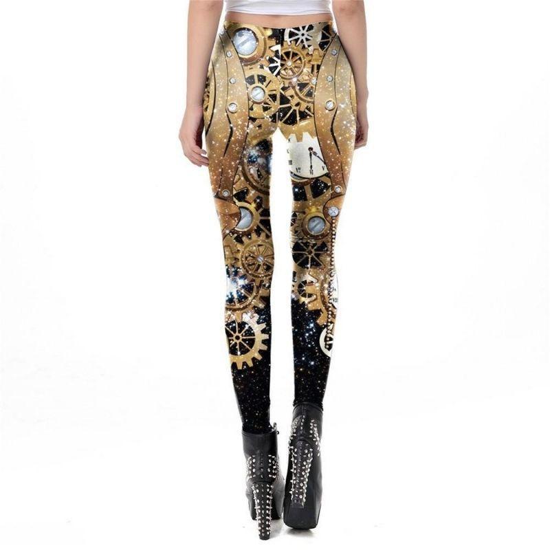 Legging avec horloge au style steampunk