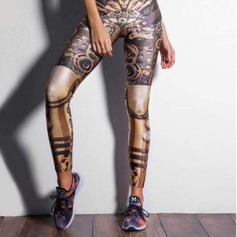 Legging d’inspiration steampunk avec engrenage
