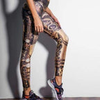 Legging motif engrenage esprit steampunk