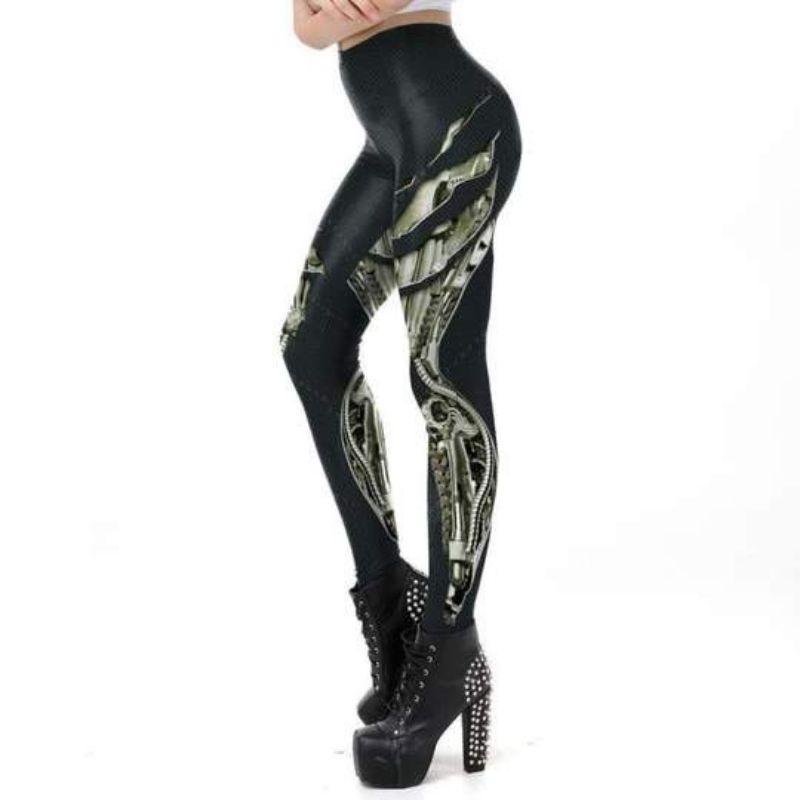 Legging noir d’inspiration steampunk