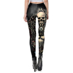 Legging tête de mort stylisée