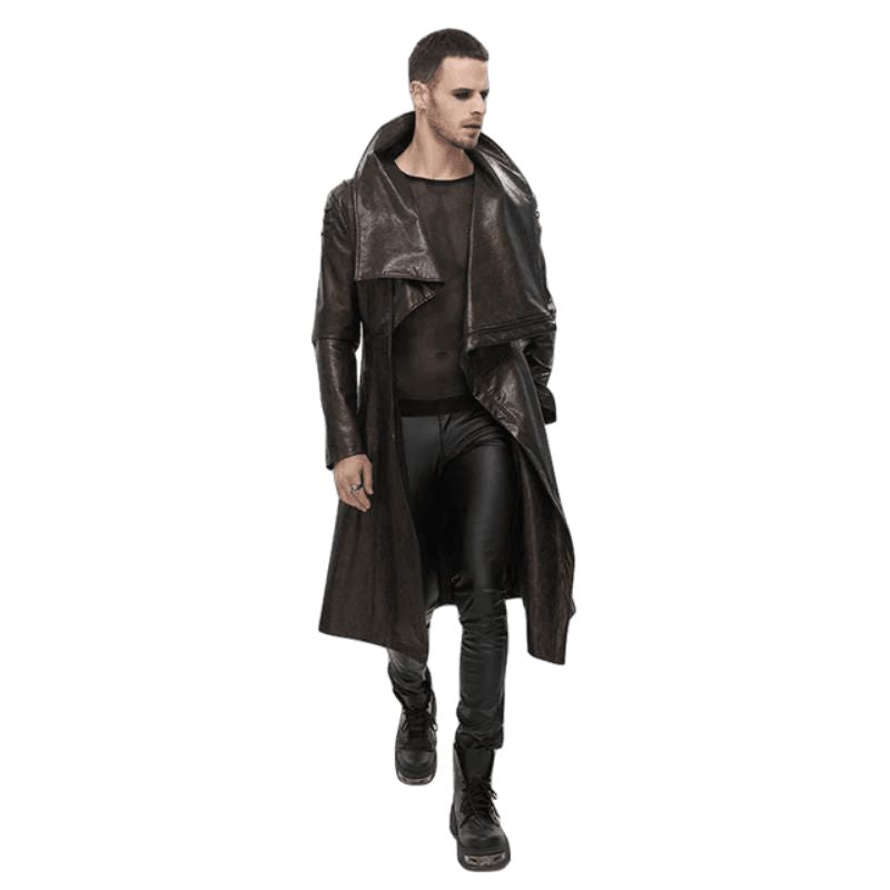 Long manteau marron de style steampunk
