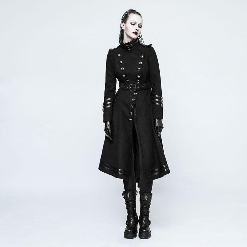Long manteau noir gothique femme