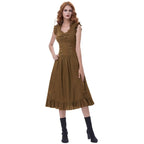 Longue robe brune au style steampunk