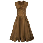 Longue robe marron au style steampunk