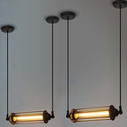 Luminaire tubulaire industriel steampunk
