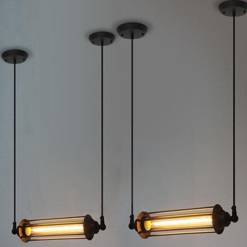 Luminaire tubulaire industriel steampunk